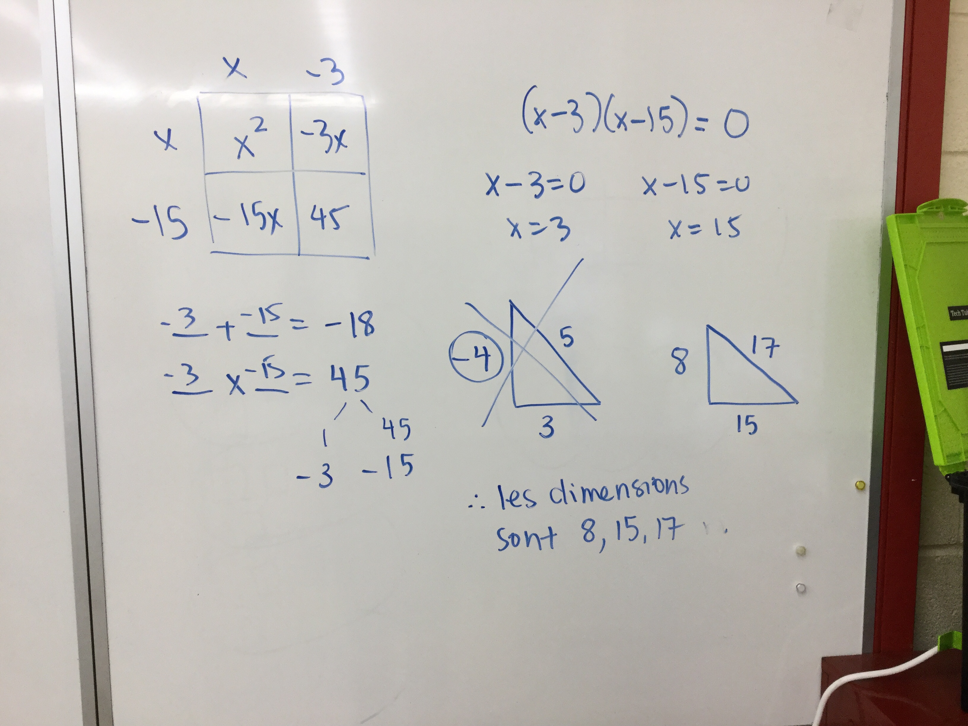 Solving quadratics problems | Ms. Bearse's Site